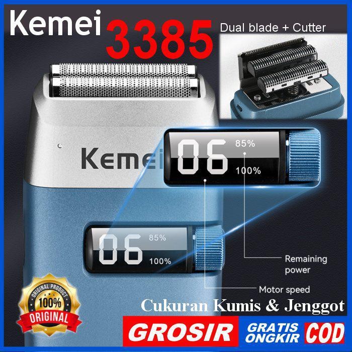 Kemei KM 3385 Electric Shaver - Alat Cukur Kumis Jenggot Botak