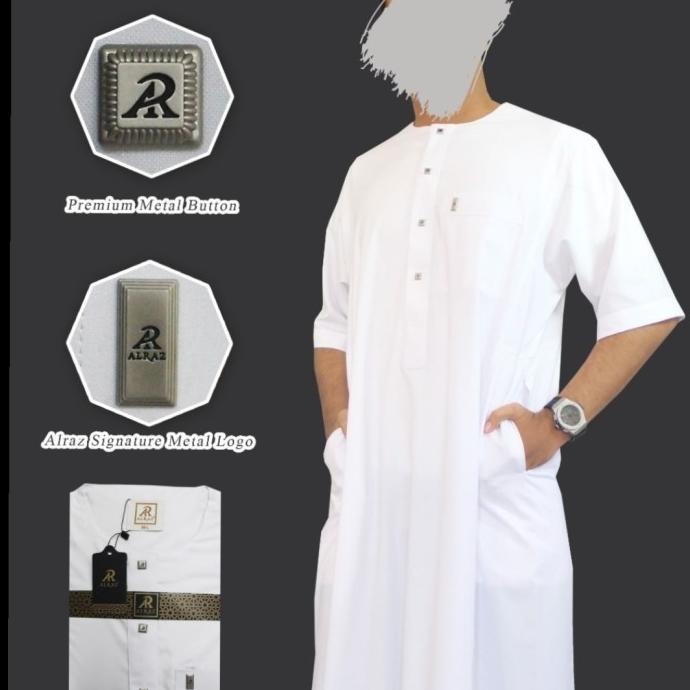 Terbaik Jubah Haramain Alraz Oblong Lengan Pendek Premium + Gamis Al Raz Pengiriman Cepat