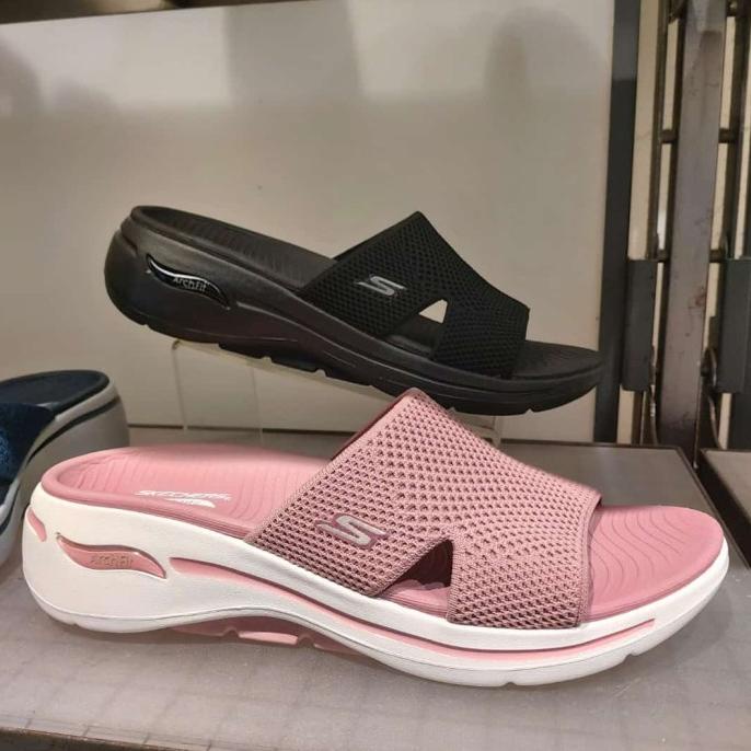 New (Original Produk)Sandal Selop Skechers Woman Wrn Pink & Black Sz36-40 Original