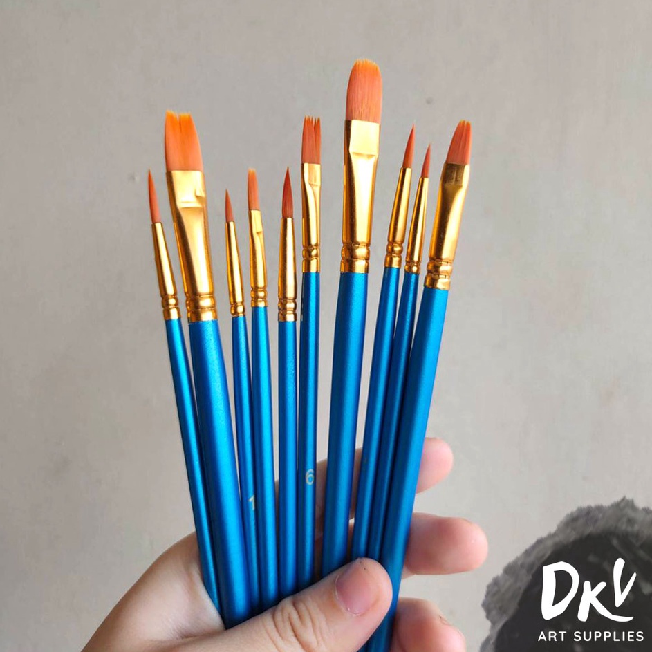 

Best Terlaris Nylon brush / Kuas lukis 10pcs mix