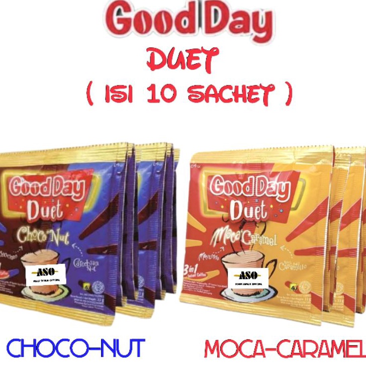 

Ready stock Kopi GOOD DAY DUET 3in1 sachet 22 gram RENCENG ( ISI 10 ) Ready