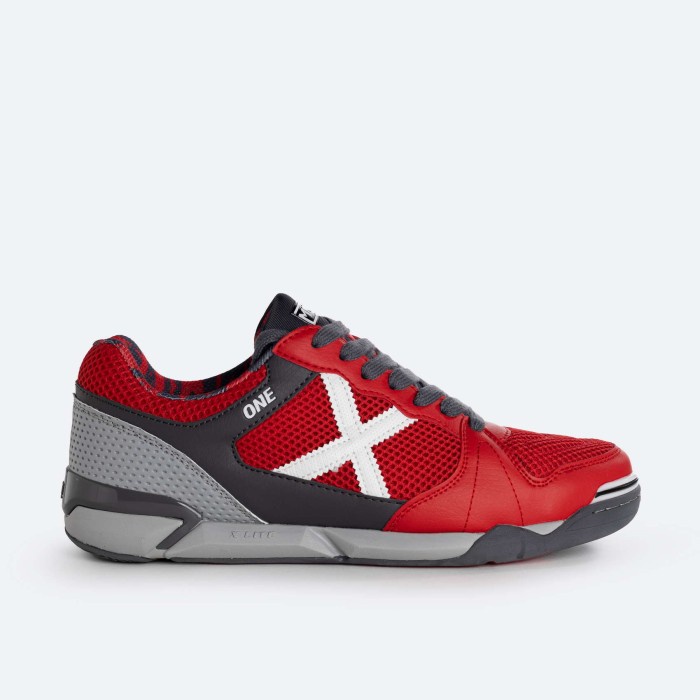 SEPATU FUTSAL X MUNICH ONE INDOOR 54 - RED GREY