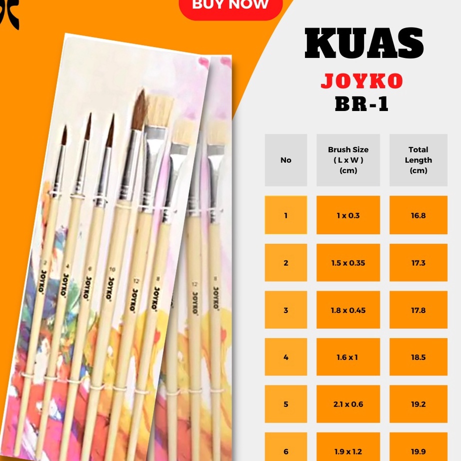 

Ready [SALE] Kuas Lukis / Brush Joyko Set BR-1 Murah Original Terkini