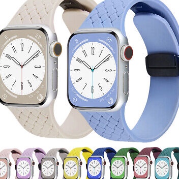 KGCK2097 Terlaris Strap Apple Watch Silicone Magnetic Square Pattern Strap iWatch Series 1/2/3/4/5/SE/6/7/8/Ultra/s9/Ultra2