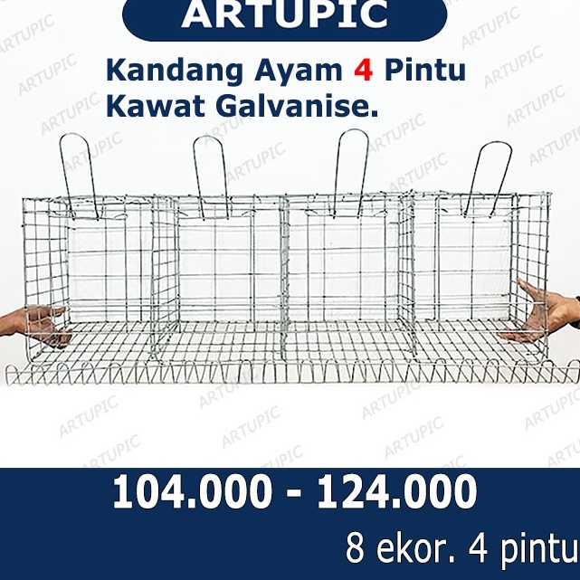 HOT SALE Kandang Ayam 4 Pintu Baterai Petelur Galvanis Kawat Layer Artupic