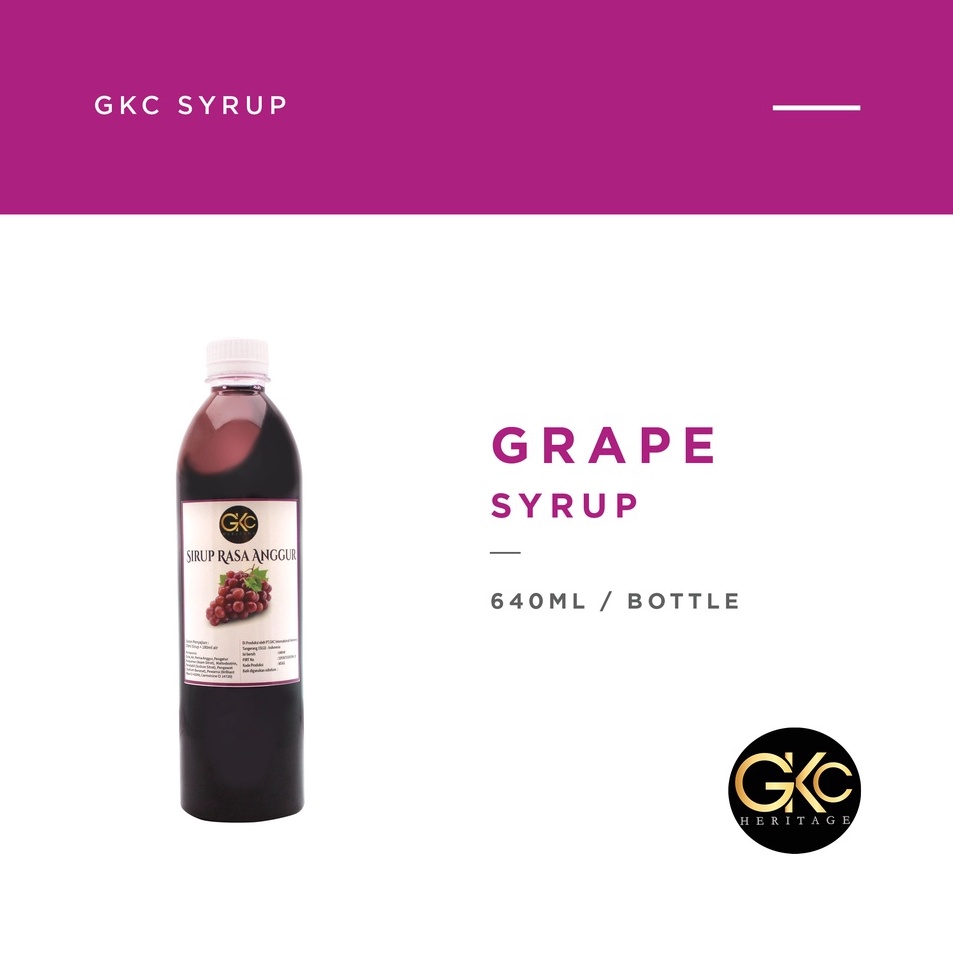 

Buruan Beli Sirup Anggur / Grape Syrup Minuman GKC Heritage 640 ml (Import Quality) Best Terlaris