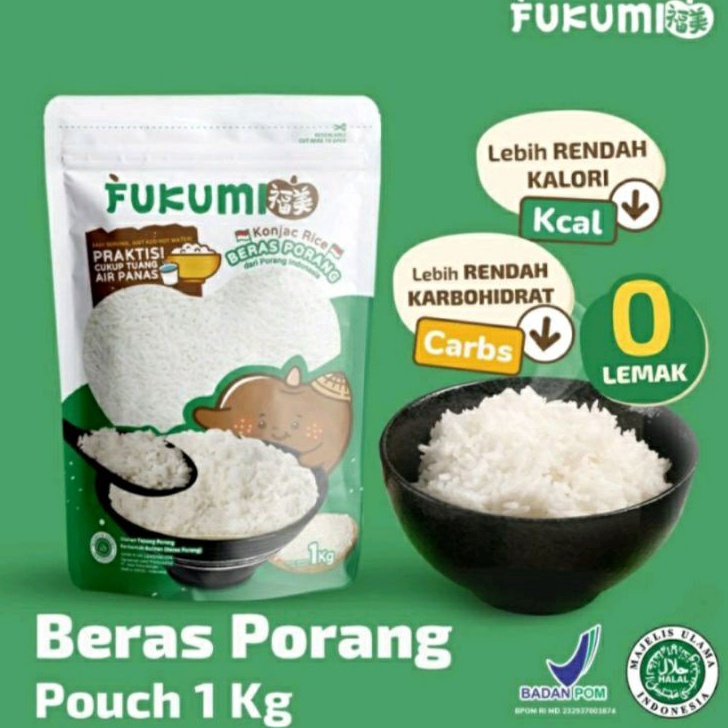 

CKRQ6457 MEGA SALE Fukumi beras porang pouch 1 kg|beras diet|beras kesehatan