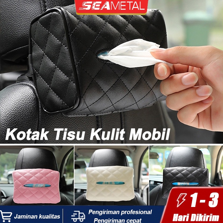 SEAMETAL Tempat Tisu Mobil  Kotak Tisu Mobil Gantung - Tempat Tisu Kulit Tempat Tissue Mobil Tempat 