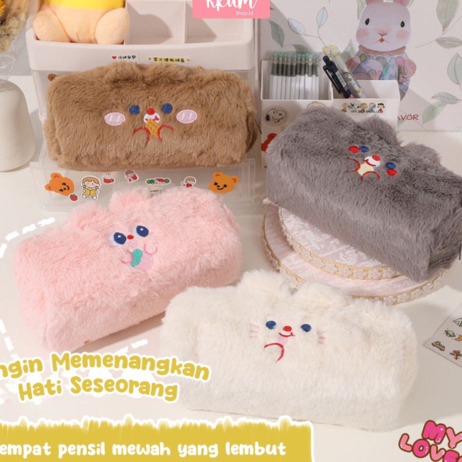 

GNCN7023 (COD )NEW_PRODUCT Tempat pensil bulu soft cute/ Tas pensil kosmetik/ Pouch makeup kecil