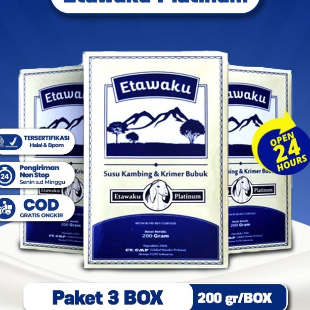 

WHTZ7973 Terbaru Paket 3 BOX Etawaku Susu Kambing Etawa Untuk Melancarkan Pernafasan Dan Membersihkan Paru Paru