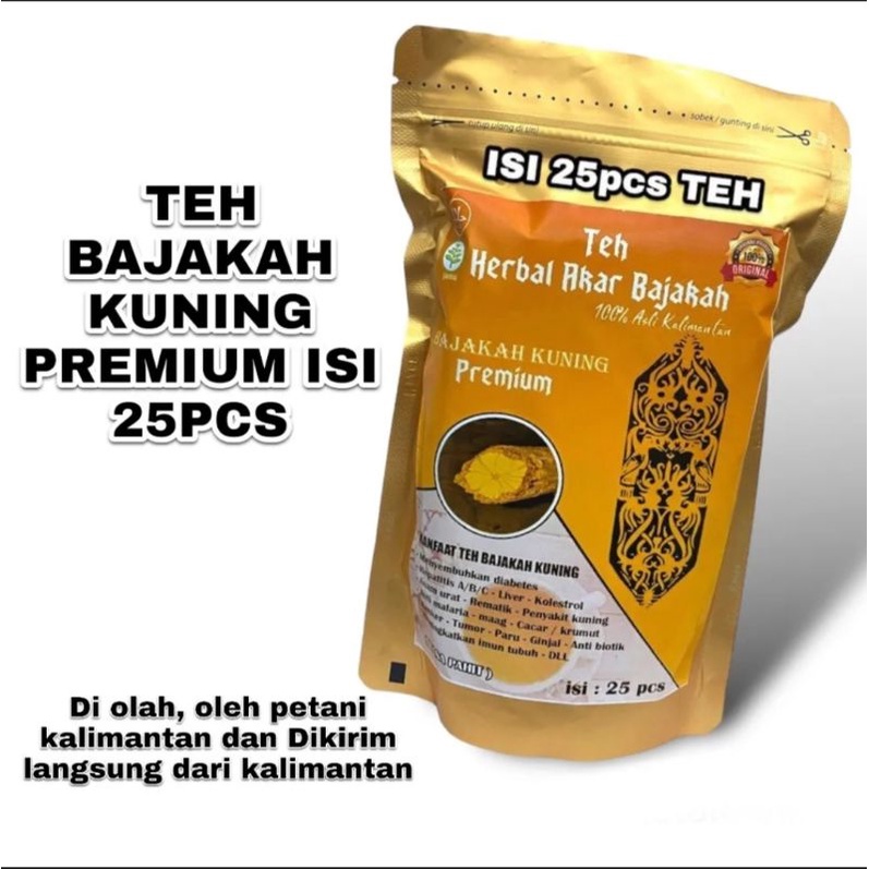 

Teh herbal bajakah kuning premium isi 25 pcs teh