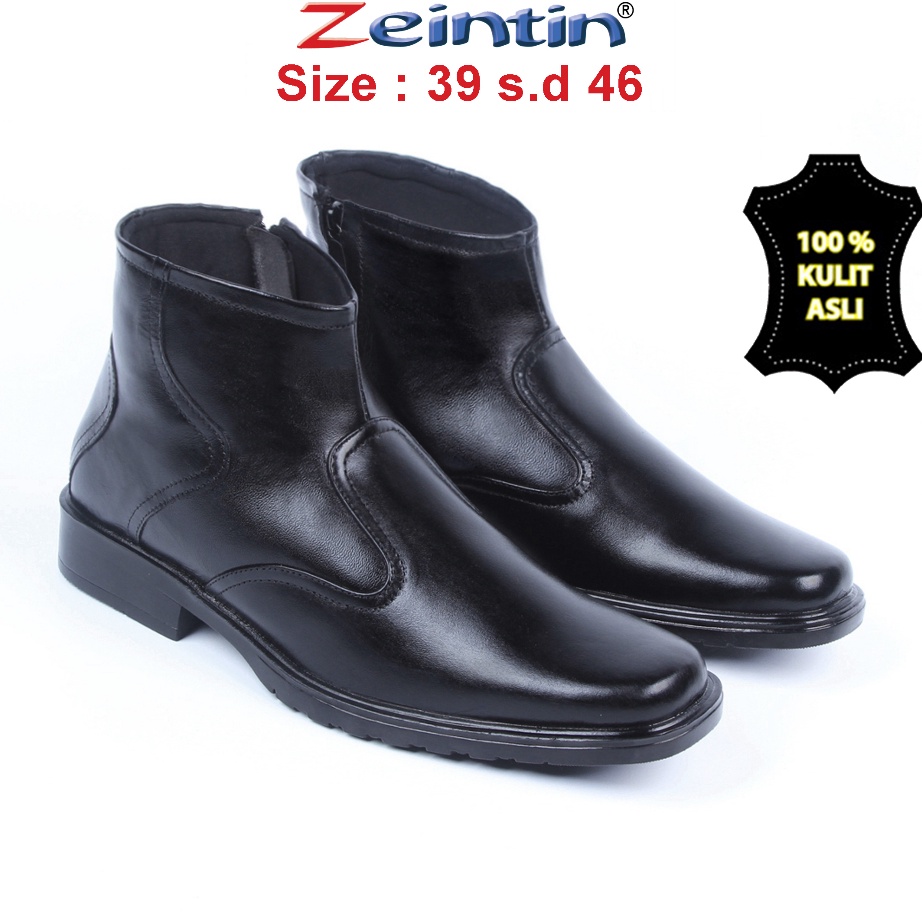 ←➲❊✩ Zeintin - Sepatu Boots Pria Sepatu Pdh Pdl Pria Kasual Sepatu Kulit Pria Kuliah Kerja Zeintin O