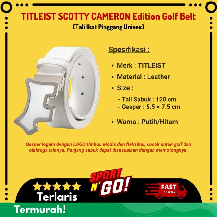 TITLEIST SCOTTY CAMERON Edition Golf Belt - Tali Ikat Pinggang Unisex