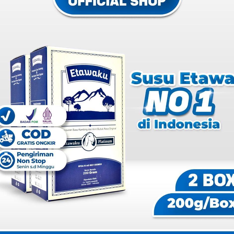 

Ready Etawaku Platinum Paket 2 Box - Susu Kambing Murni & Krimer Bubuk Terkini