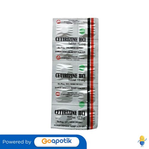 CETIRIZINE HYDROCHLORIDE IMFARMIND 10 MG STRIP 10 TABLET