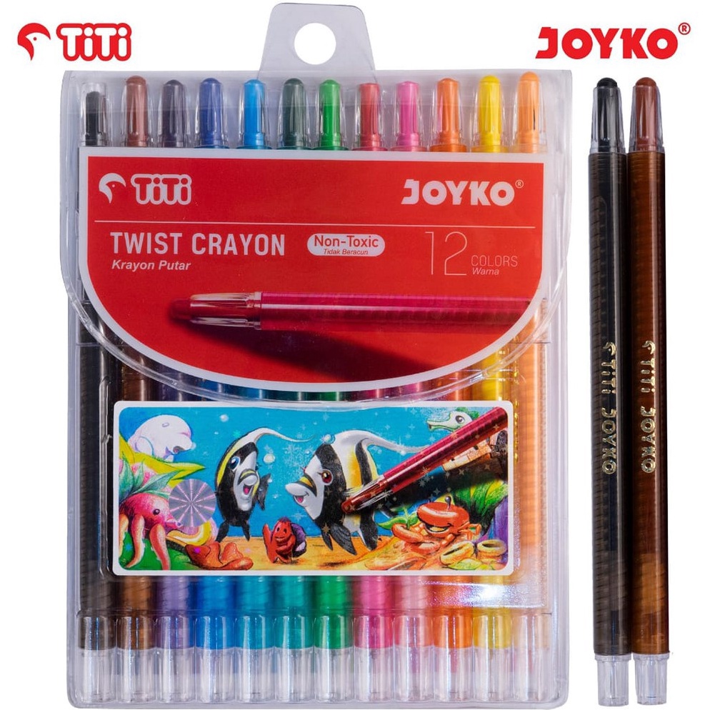 

SUPER BIG SALE Twist Crayon / Krayon Oil Pastel Putar Panjang - Joyko 12 Warna MURAH
