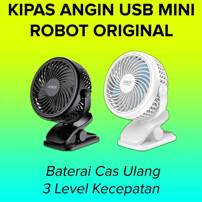 TERMURAH Robot RT-BF10 Kipas Angin Elektrik Mobil Portable USB Jepit Cas RTBF10 /KIPAS ANGIN