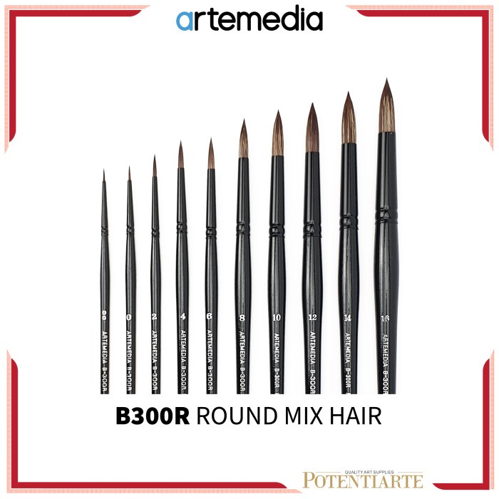 

Kuas Lukis Artemedia B300R Round Mix Hair Brush