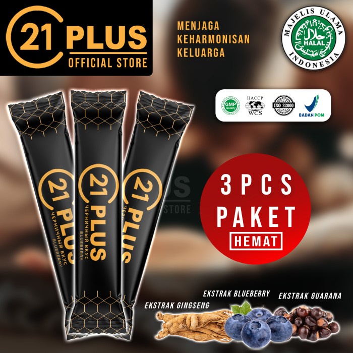 Terlaris Paket Hemat - 21Plus Suplemen Vitalitas Pria Herbal BPOM MUI isi 3 pcs SALE