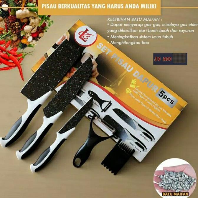 ------] pisau dapur tajam/Pisau Set 5 Pcs J13