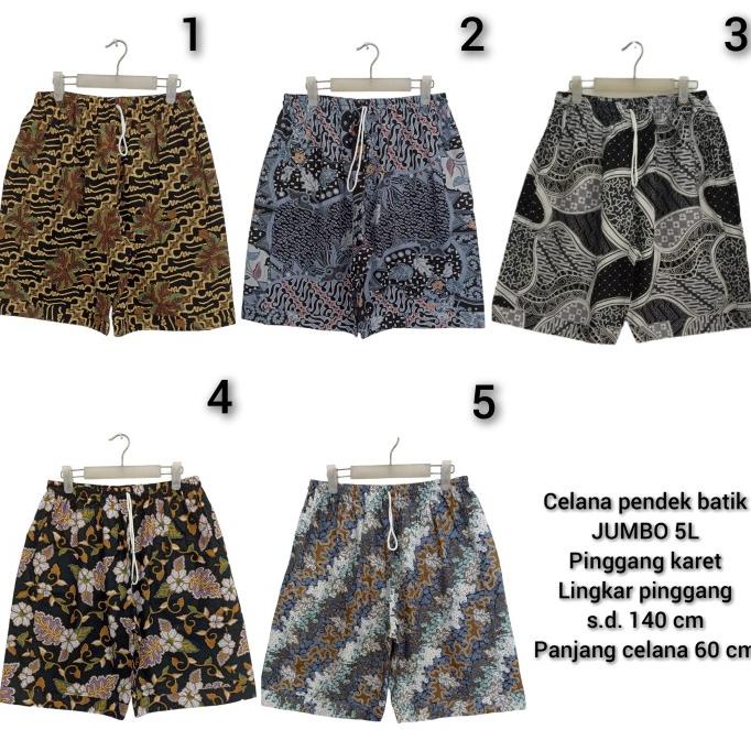 Discount Celana Pendek Batik Pria Jumbo Katun