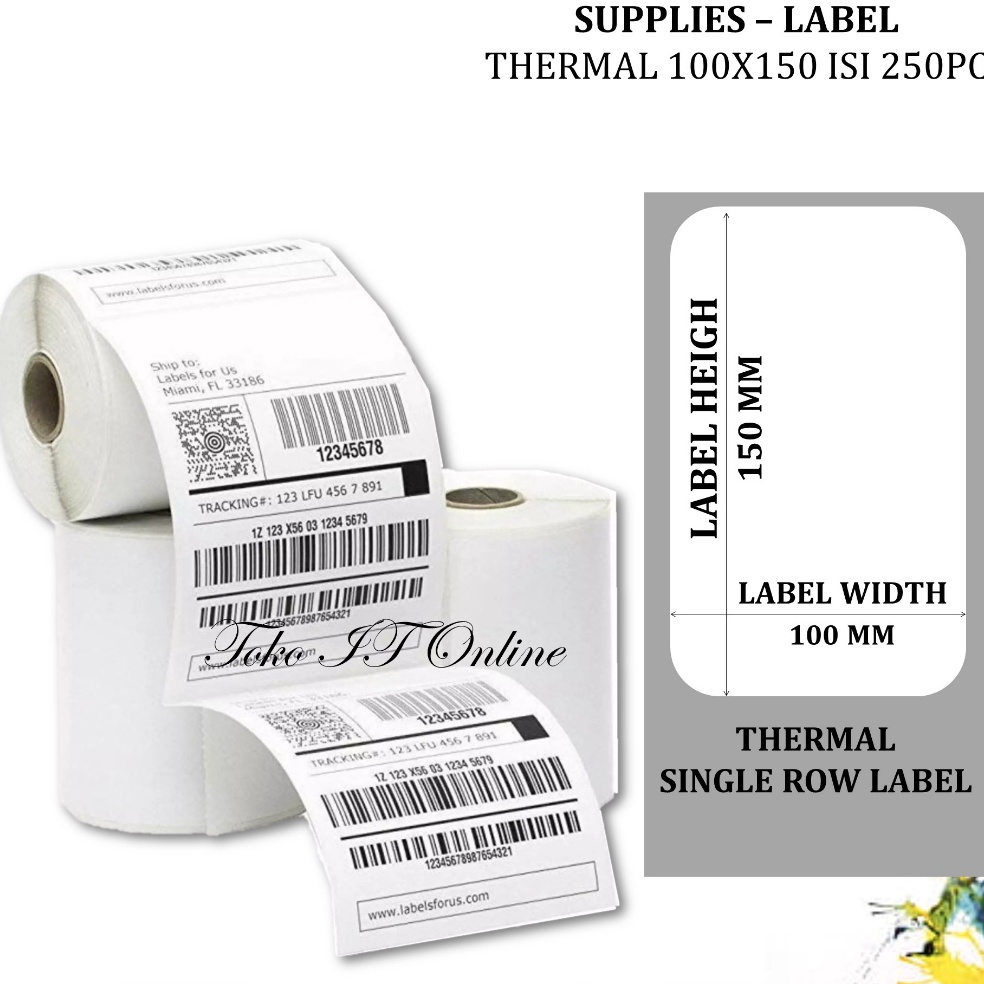 

[ART. X08M] LABEL THERMAL 100x150 ISI 250PC KERTAS STICKER PRINTER BARCODE XPRINTER XP4601/DT640 RESI Kertas resi pengiriman ukuran 10x15 isi 250pc