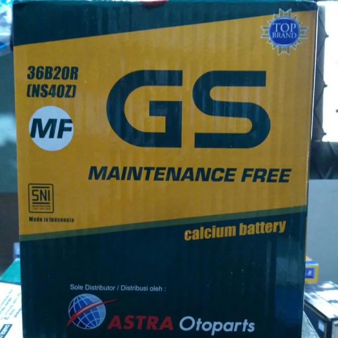Aki Mobil / Battery Gs Astra Type Gs Mf 36B20R / Ns40Z 12V 35Ah