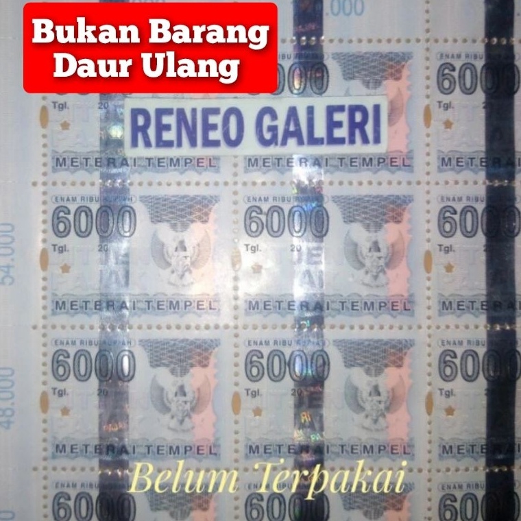 Terlaris 1 Biji Materai Original 6000 Rupiah tahun 2005 2006 2007 2008 2009 2010 lama meterai Rp 6.0