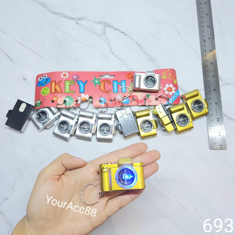 GANTUNGAN KUNCI LAMPU KAMERA (12pcs) GANTUNGAN KUNCI LUCU GANTUNGAN KUNCI UNIK GANCI KOLEKSI KADO SO