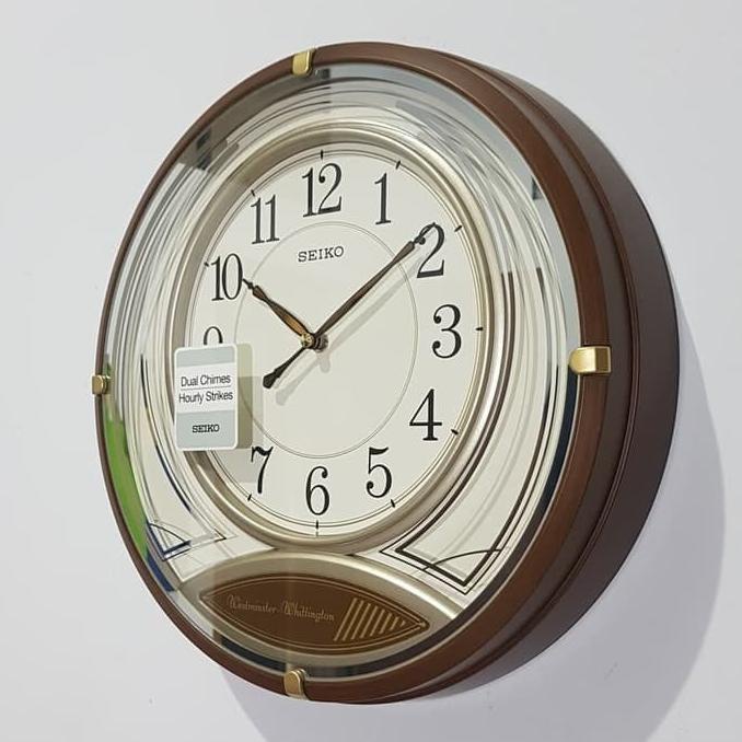 Jam Dinding SEIKO QXD215B Westminster Whittington QXD215 Brown Case