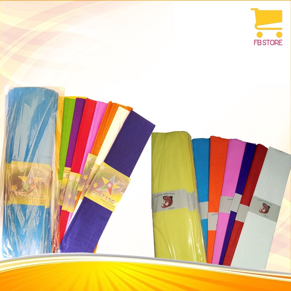 

Harga Murah kertas krep / coloured crepe paper ukuran +-61x117,5cm per pack (25lembar) yarcj