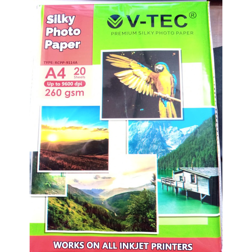 

Terbaru 11.11 (1 Pack) Kertas Foto doff / Photo Paper v-tec - Silky A4 260gsm