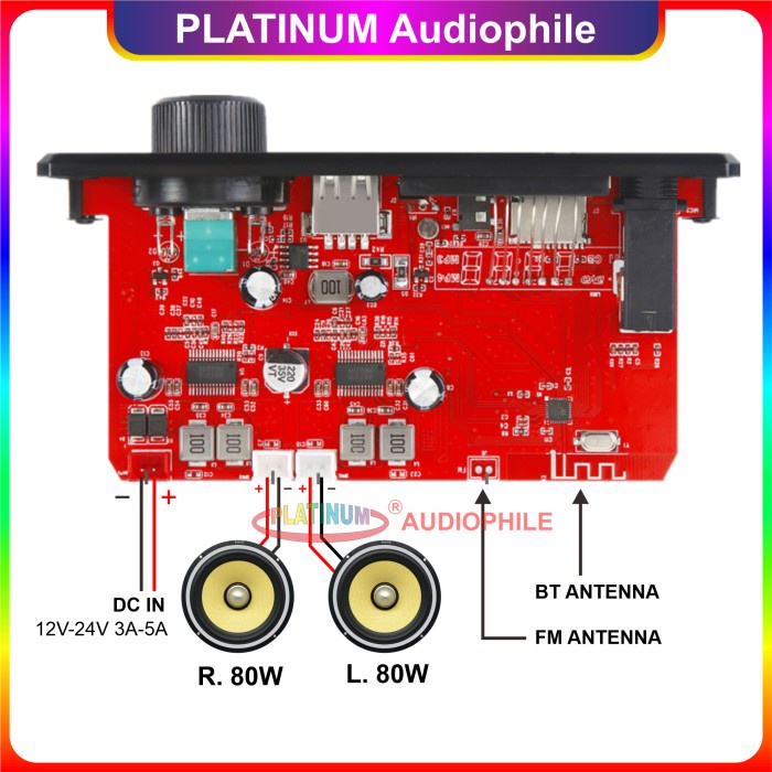 Modul MP3 Bluetooth Karaoke Microphone Echo Class D Amplifier 160W