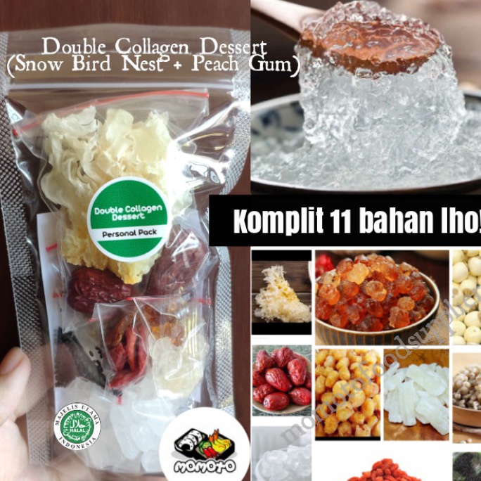 

LYRW9940 (TERMURAH!) Double Collagen Dessert Personal Snow Bird Nest Peach Gum lengkap 11 bahan