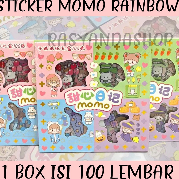

4.4 Product HOT Sticker Momo Rainbow Pelangi Mix 4 warna Original Isi 100 Pcs 1 Box