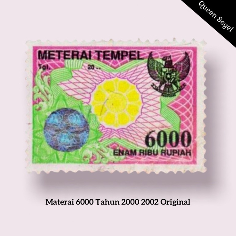 Diskon Bulan Ini Materai 6000 Tahun2000 2002 Asli Original Pos