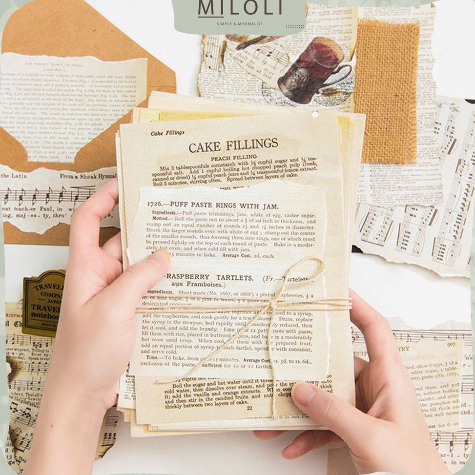

Star 3.3 [MILOLI] 57Pcs OLD BOOK Paper Journal Decor Kertas Dekorasi Buku Kertas Motif - B0109
