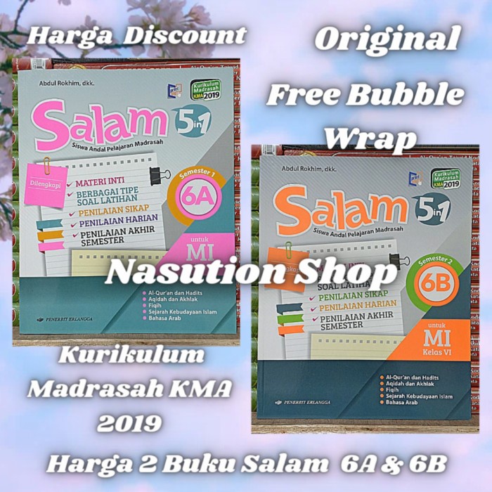 FLASH SALE PAKET BUKU SALAM 6A & 6B KELAS 6 MI KMA 2019 ERLANGGA SALAM 5 IN 1 ORI TERBARU