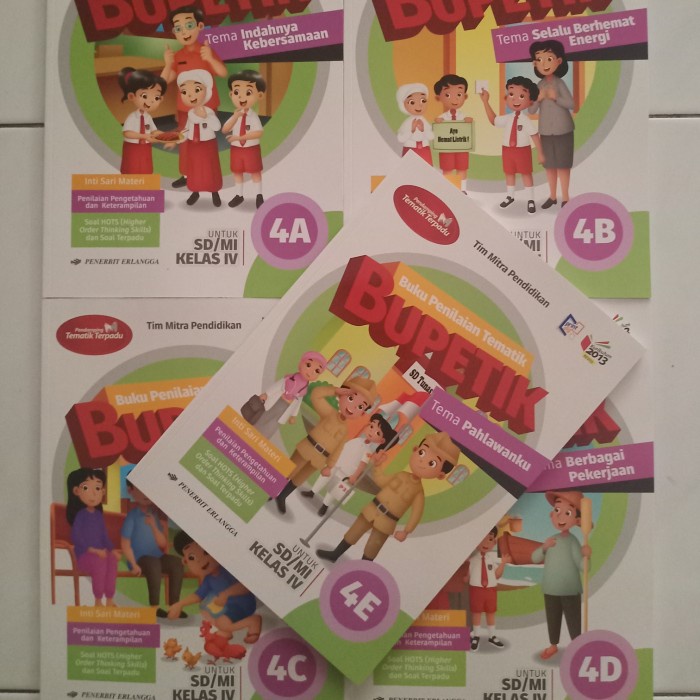 HOT SALE 1 PAKET BUPETIK 4A-4E SD/MI KELAS 4 SEMESTER 1 K13 REVISI TERMURAH