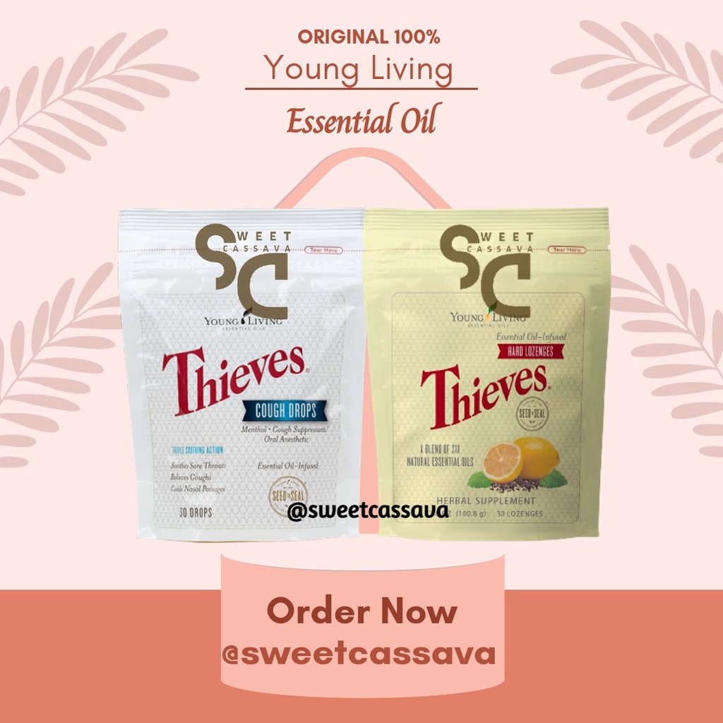 Thieves Cough Drops / Lozenges YoungLiving (PUTIH/KUNING) JUAL PER PACK isi 30biji Ready Stok Origin