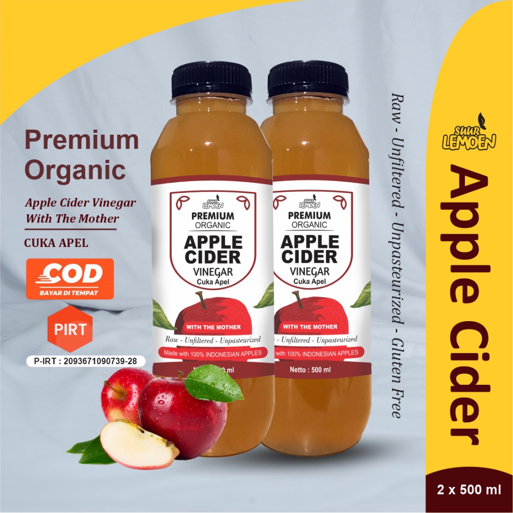 

Cuka Apel Organik 1 Liter / Cider Vinegar With Mother / Sari Cuka Apel Untuk Diet Sehat Alami By