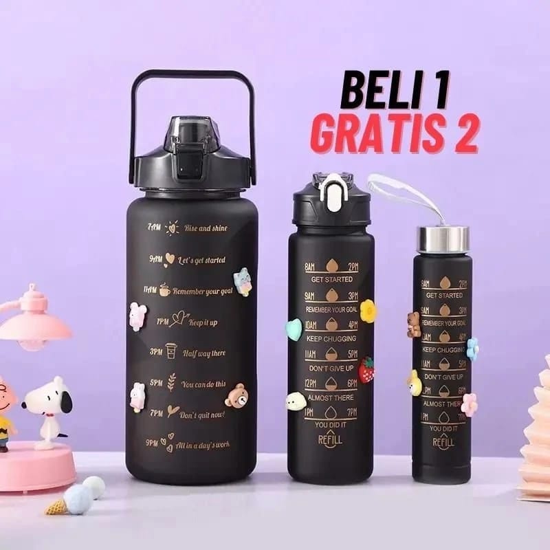 Botol Minum Beranak Viral 3 In 1 Botol 2 Liter 1 Liter 500ML Besar Tempat Wadah Air Tumbler 3in1 Aes