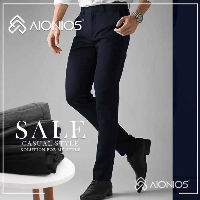 CELANA KERJA PRIA SLIMFIT / CELANA BAHAN PRIA DASAR KAIN HITAM &WARNA