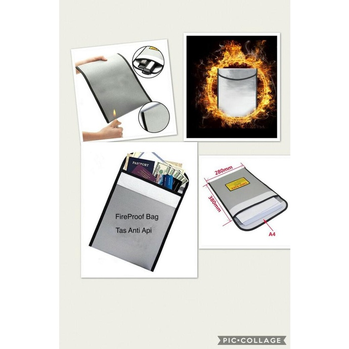 

Fireproof Document Storage Bag / Tas Dokumen Anti Api