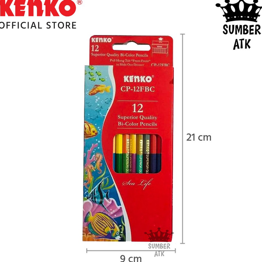 

Bestseller Pensil Warna KENKO 12 warna Bi-color CP-12FBC ( total 24 warna dengan 2 sisi ) Color Pensil
