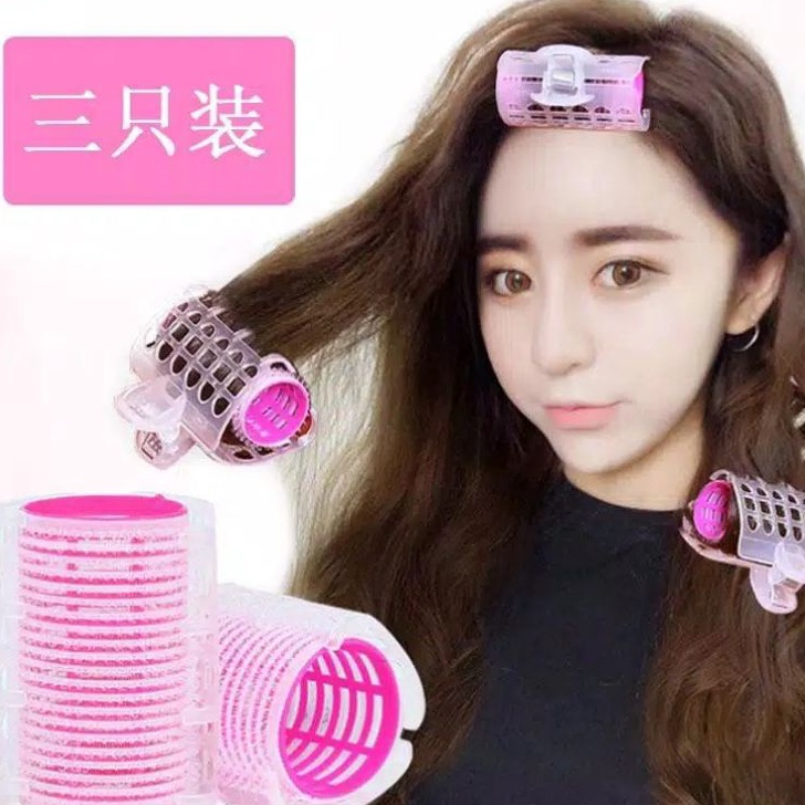 [108] 3pcs / Set Rol Rambut Poni Keriting Untuk Alat Styling Wanita - Roll + Jepit G-61