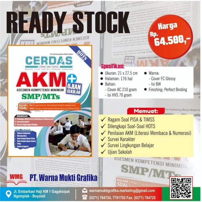 

Buku CERDAS AKM Plus US SMP/MTs 2021 Best Seller