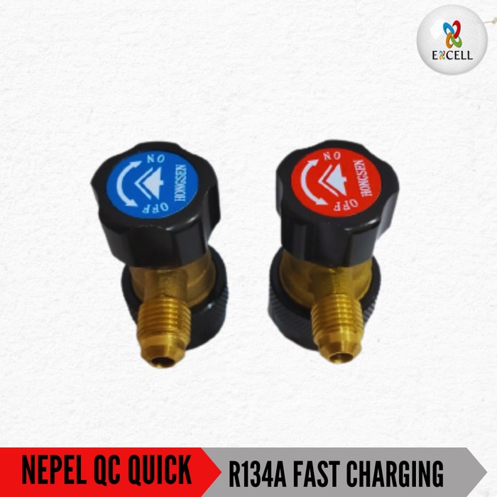 Nepel QC Quick Coupler Ac Mobil R134 R134a Fast Charging populer
