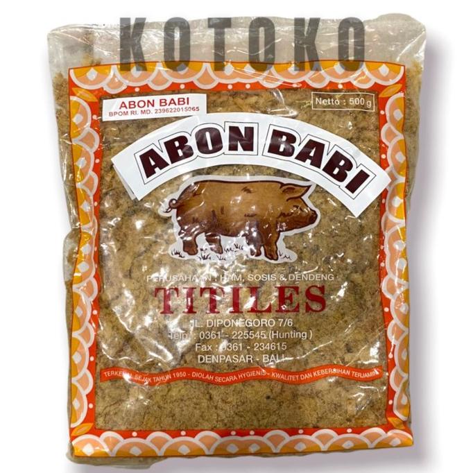 

Abon Babi Titiles / Abon Babi Original Titiles Bali 500gr