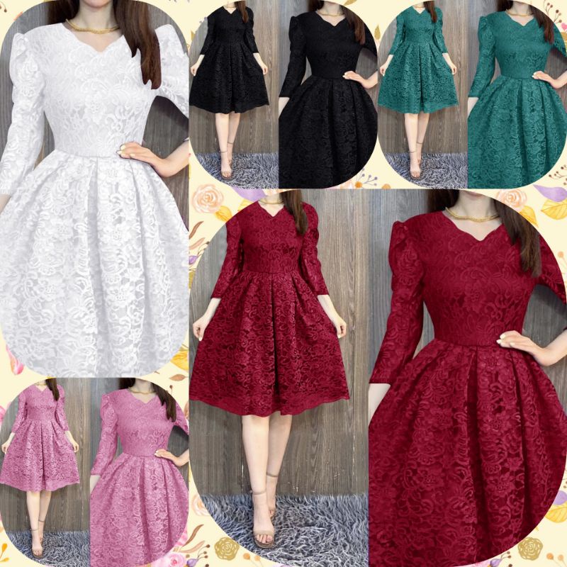 Dress Wanita Terbaru 2023 Korean Style Viral Kondangan Elegan Pakaian Cewek Gaon Penyanyi Outfit Ker